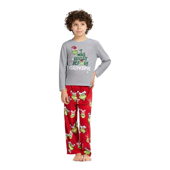NWT Grinch Family Sleep Kids 2-Piece Pajama Set - Picture 4 of 13